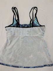 Tropical Print Tankini Set Women's Scoop Neck Swimsuit Two Piece