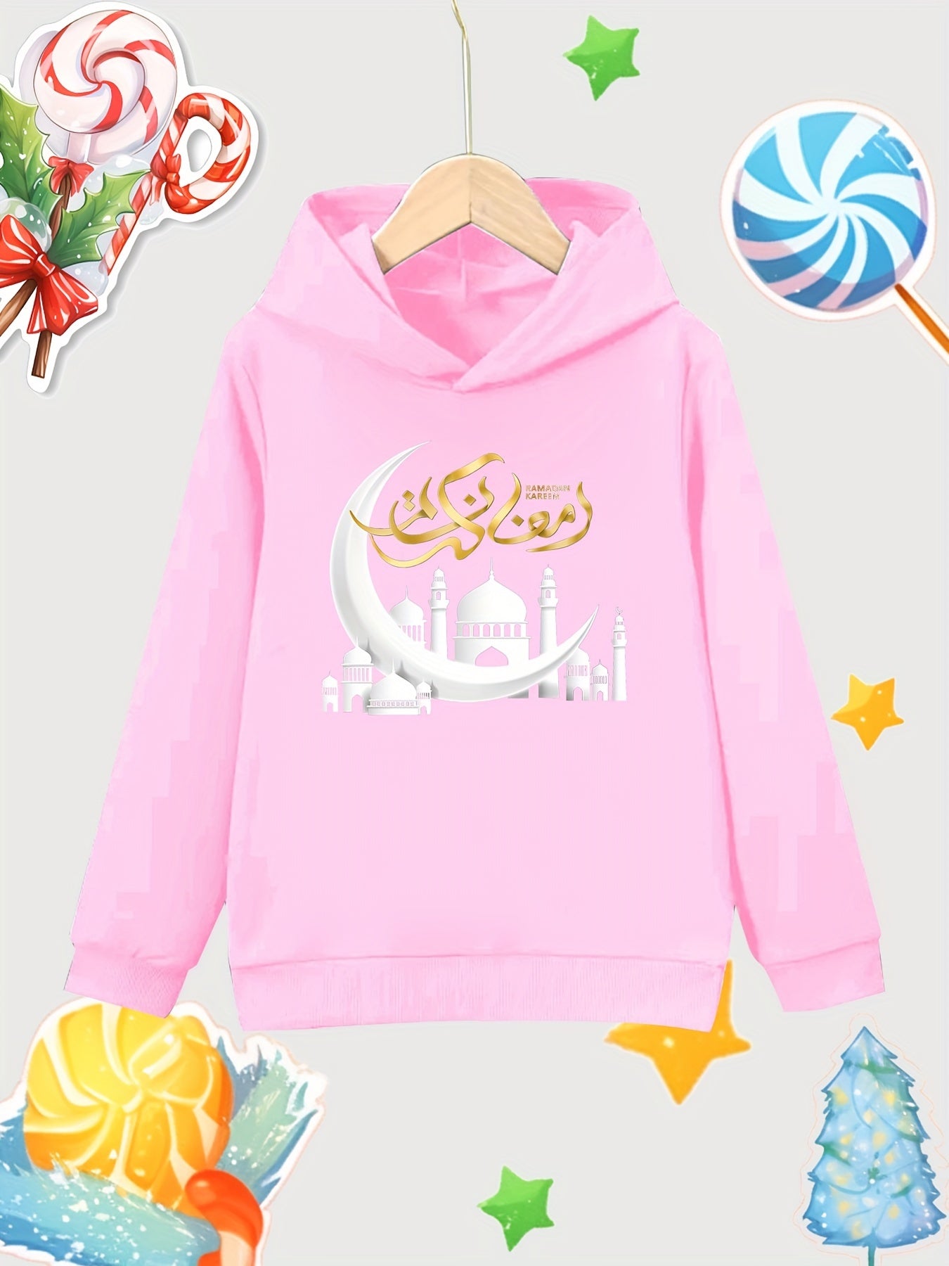 Moon City Girls Cotton Hooded Sweatshirt for Autumn Winter