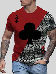 Poker Pattern Men's T shirt Hip hop Style Tees For Summer