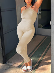 Ribbed One Shoulder Jumpsuit Women's Activewear