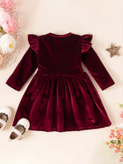 Toddler Girls Fleece Long Sleeve Dress