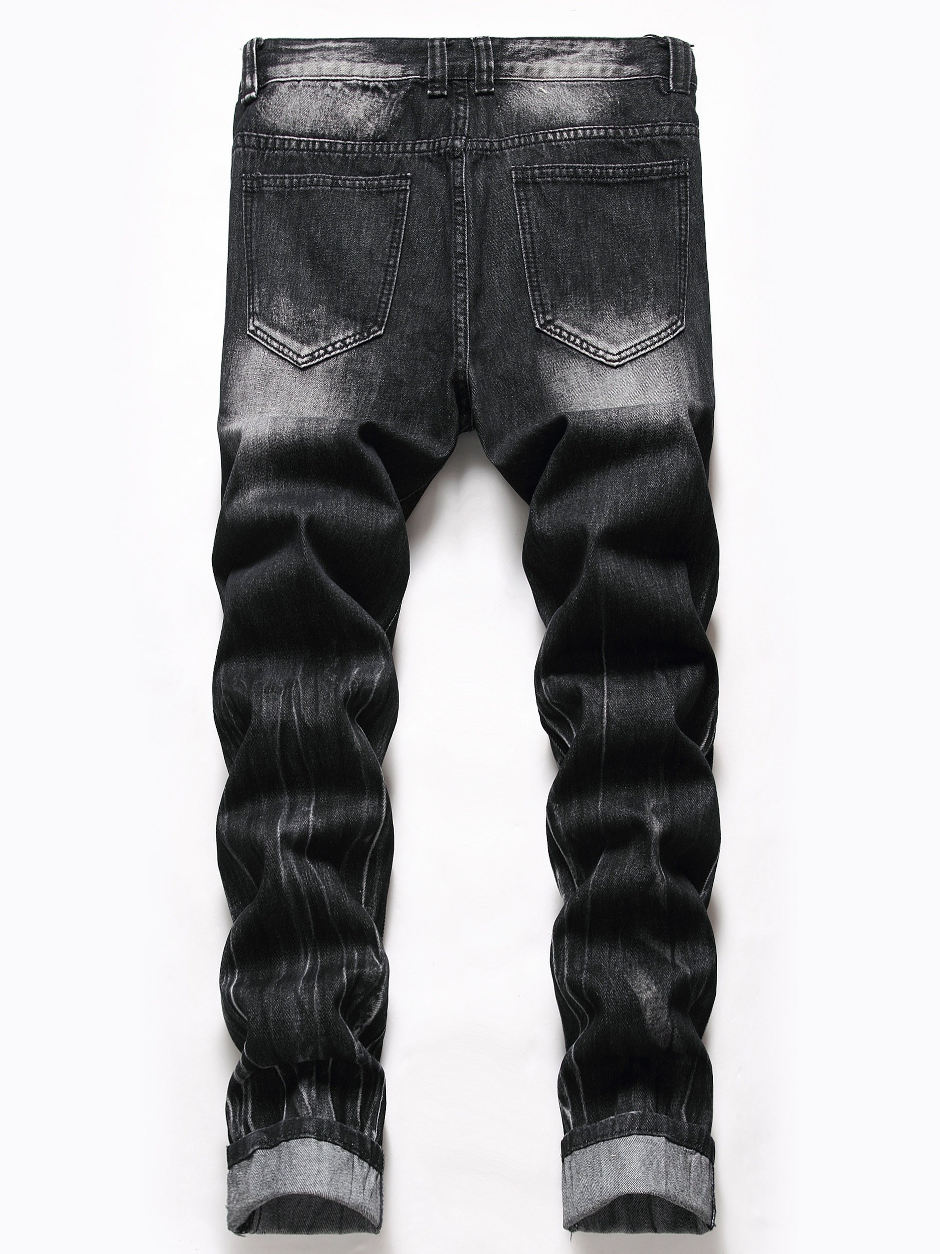 Men's Slim Fit Ripped Jeans Distressed Denim Pants
