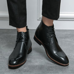 Men's Oxford Boots Microfiber Ankle Boots High Top Dress Shoes