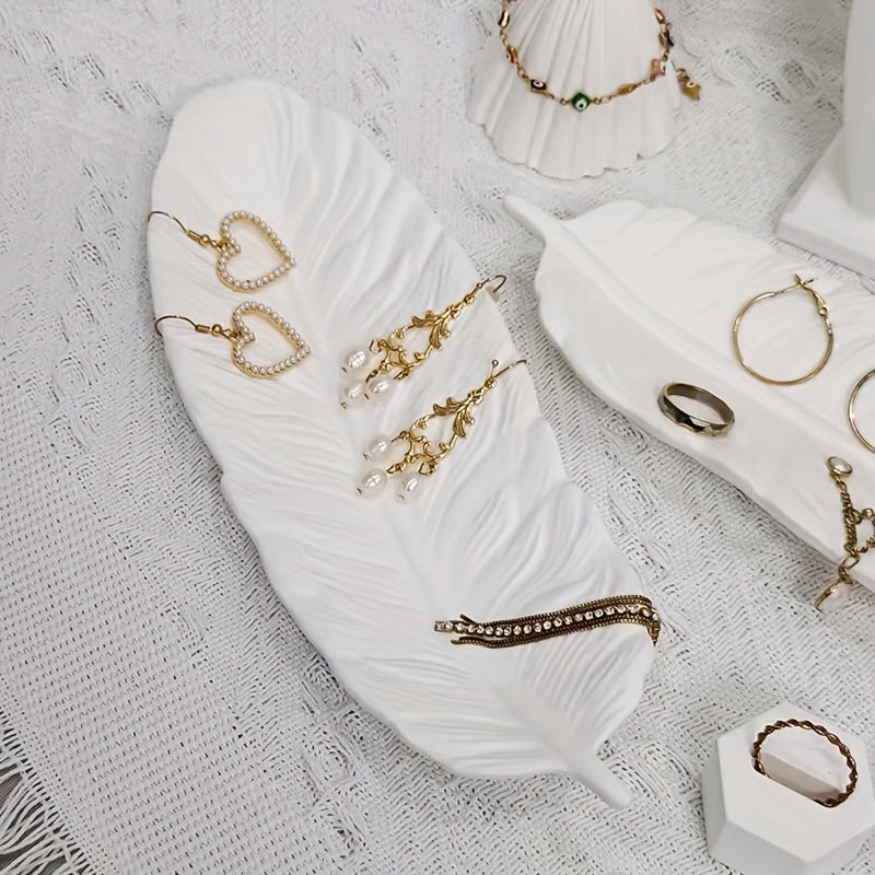 Feather Shape Storage Tray Silicone Mold DIY Gypsum Cement Dish Jewelry Resin