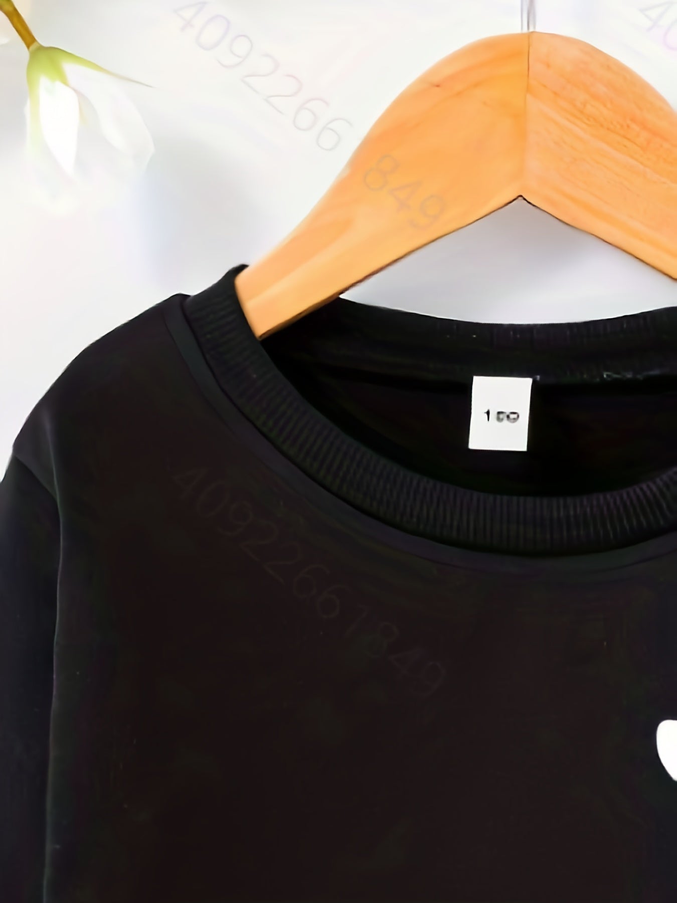 Girls' Dog Face Print Crew Neck Pullovers Sweatshirt Tops