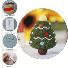 Christmas Tree Wool Needle Felting Kit DIY Package