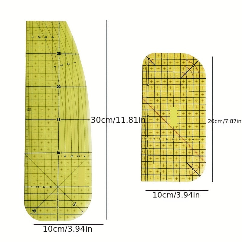 Yellow Ironing Ruler High Temp Resistance Cloth Arts Crafts DIY Sewing