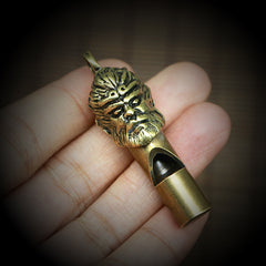 Pure Brass Whistle Keychain Outdoor Survival Tool