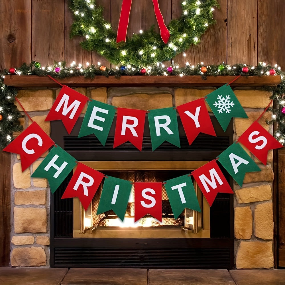 Felt Merry Christmas Banner Christmas Decor Banner