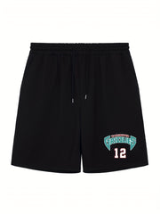 Men's Print Workout Shorts Active Breathable Drawstring Sports Shorts