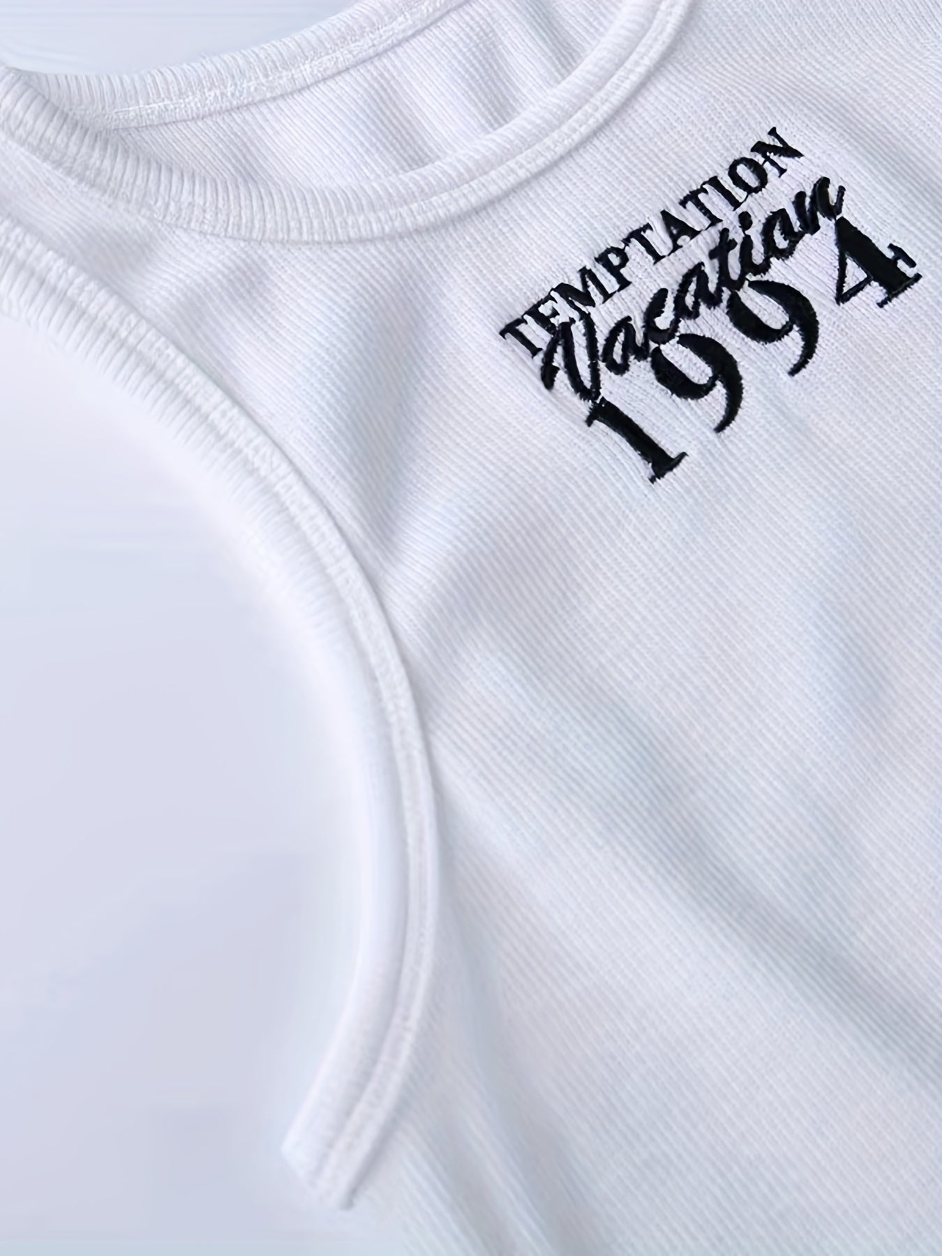 Sports Ribbed Tank Top Sleeveless Crew Neck Top Women's Summer Tops