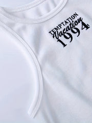 Sports Ribbed Tank Top Sleeveless Crew Neck Top Women's Summer Tops