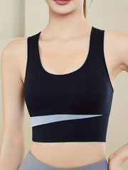 Colorblock Wireless Sports Bra for Women