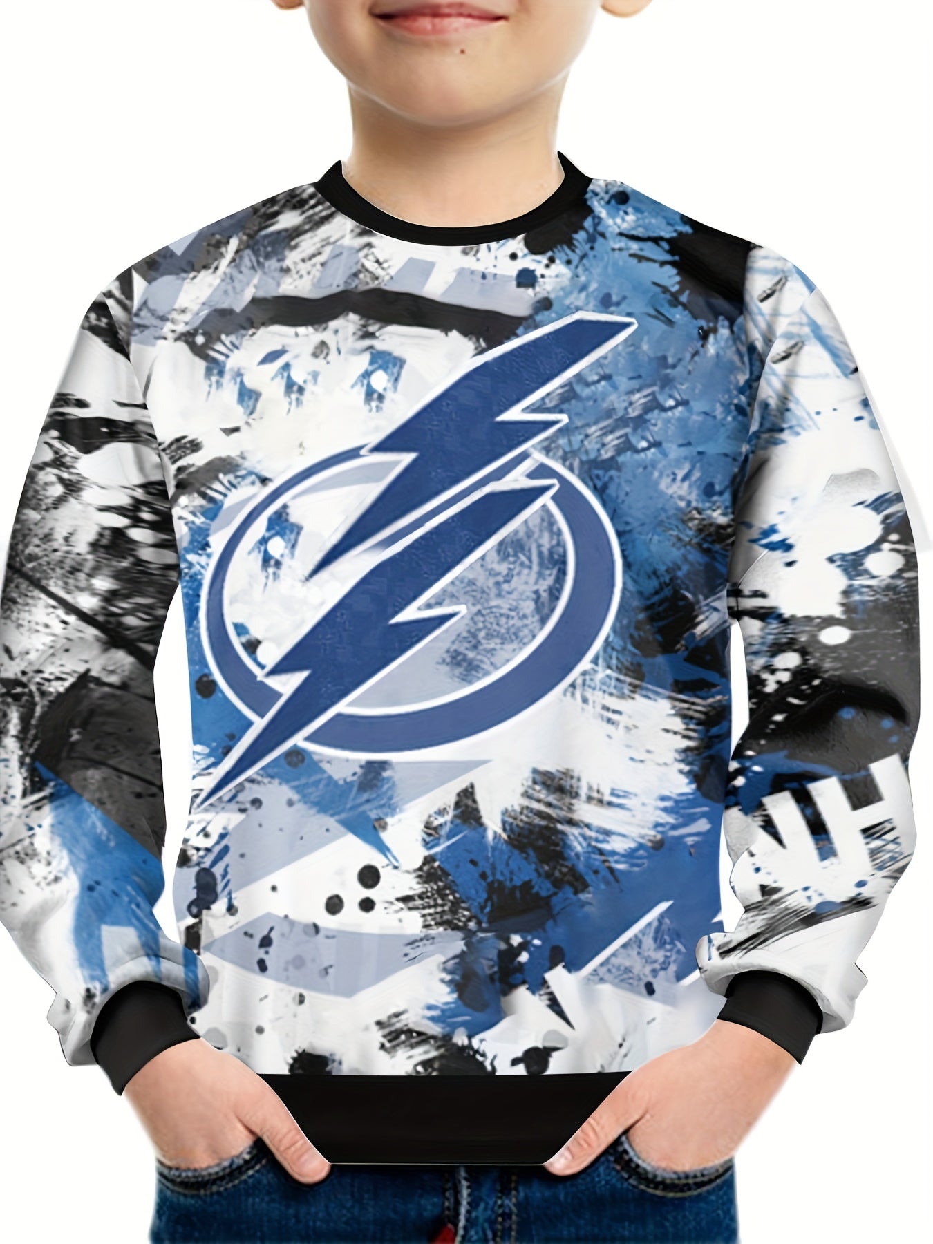Lightning Print Kid's Sweatshirt Unisex Pullover