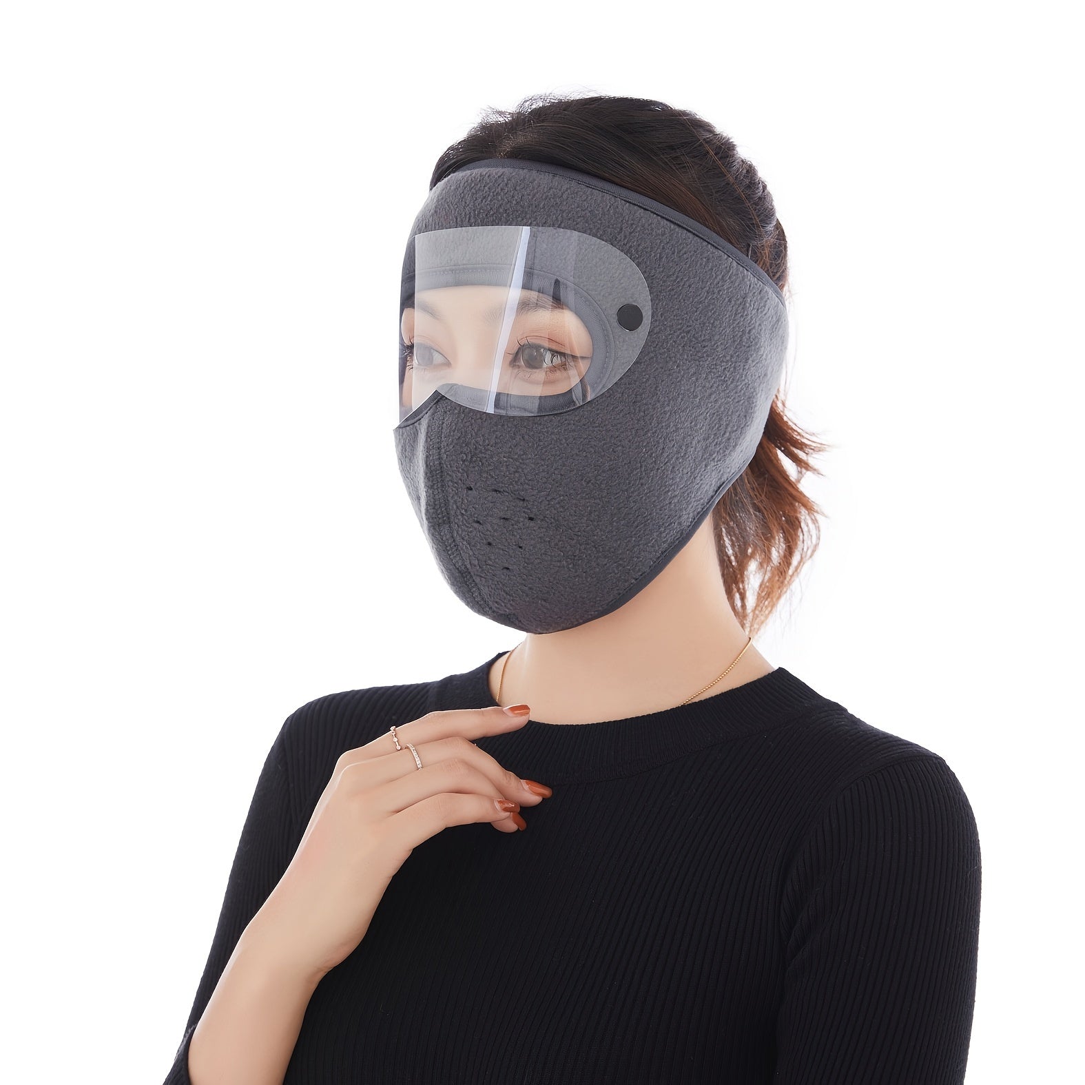 Warm Fleece Face Cover with Mask & Goggles for Cycling