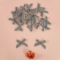 20Pcs Christmas Mini Plaid Ribbon Bow DIY Crafts Decorations