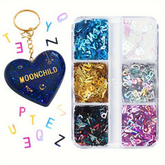 Holographic Alphabet Glitter Flakes Resin Mold Filler