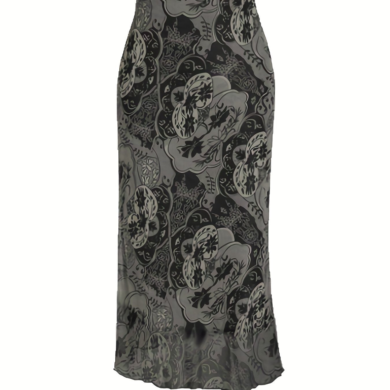 Vintage Floral Print High Waist Midi Skirt for Spring & Summer