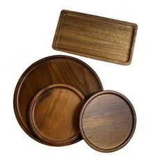 Wooden Snack Tray with Sashimi Plate