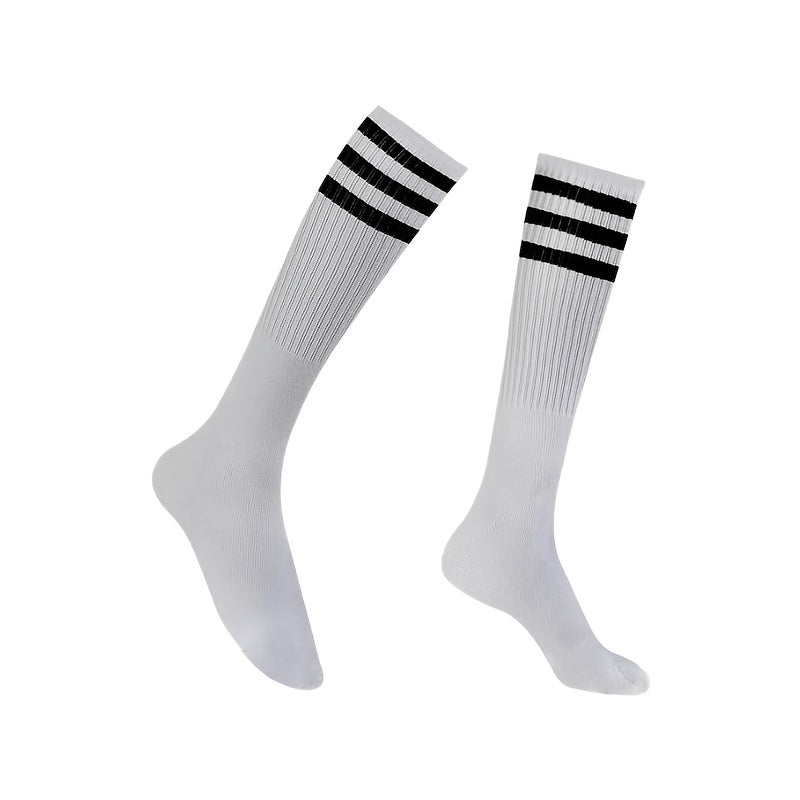 Casual Cotton Striped Stocking - Outdoor Sports Football Uniform Matching