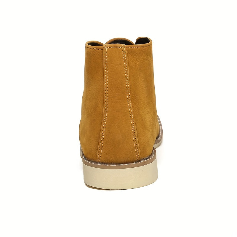 Men's Pointed Toe Lace Up Non Slip Boots Smart Casual Shoes