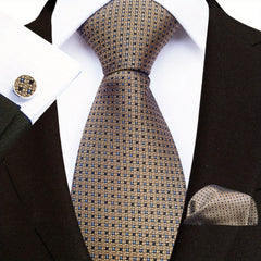 Men's Paisley Floral Necktie Set with Handkerchief and Clip