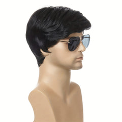 Men's Short Hair Synthetic Wig Heat Resistant Cosplay Headgear Wig