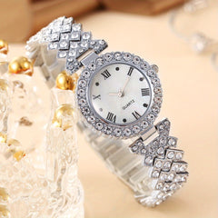 Kids Rhinestone Round Watch + 5 Jewelry Sets