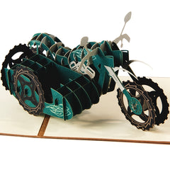 Unique Motorcycle 3D Pop Up Card for Dad Men Students
