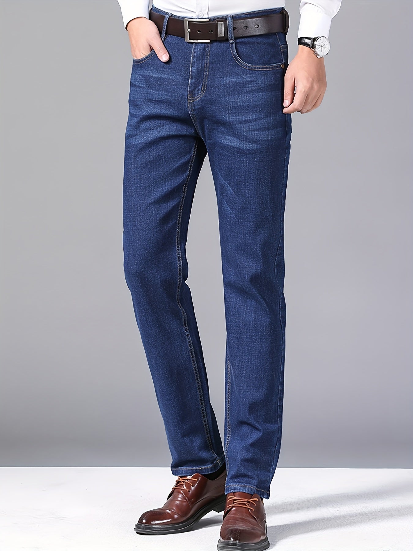 Men's Casual Street Style Mid Stretch Denim Pants