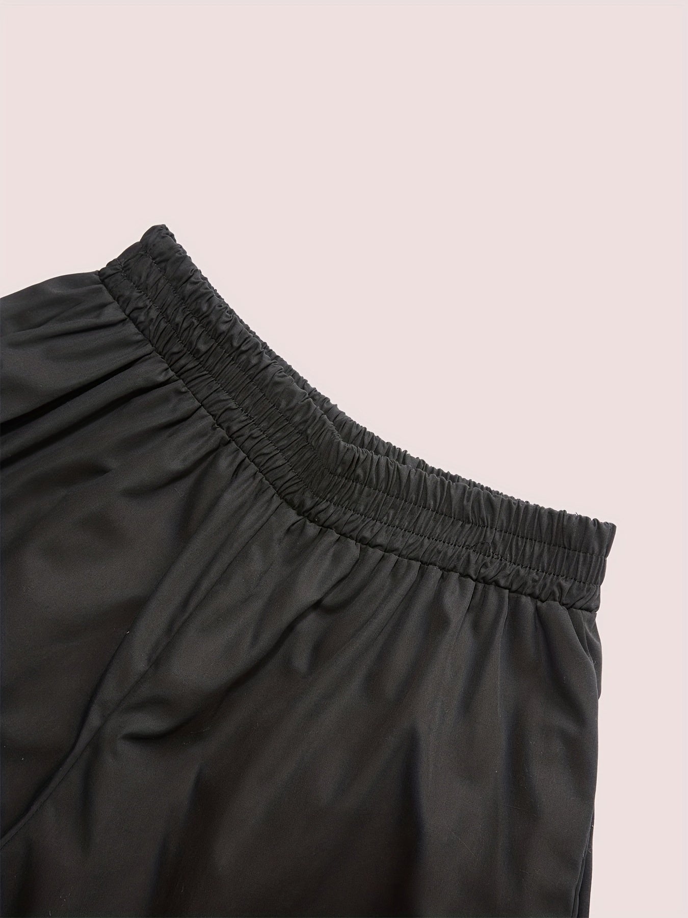 V Neck Top & Loose Shorts Set Casual Solid Two Piece Outfit