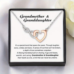 Heart Necklace Interlocking Infinite Symbol Zircon Grandma And Granddaughter
