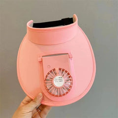 Funny Summer Visors Cartoon One piece Fan Sun Hat Adjustable PVC Sun Hat