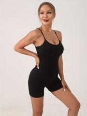 Women Yoga Rompers Workout Solid Sleeveless Sport Jumpsuit