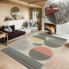 Cashmere Geometric Line Carpet Soft Non-Slip Modern Home Decoration