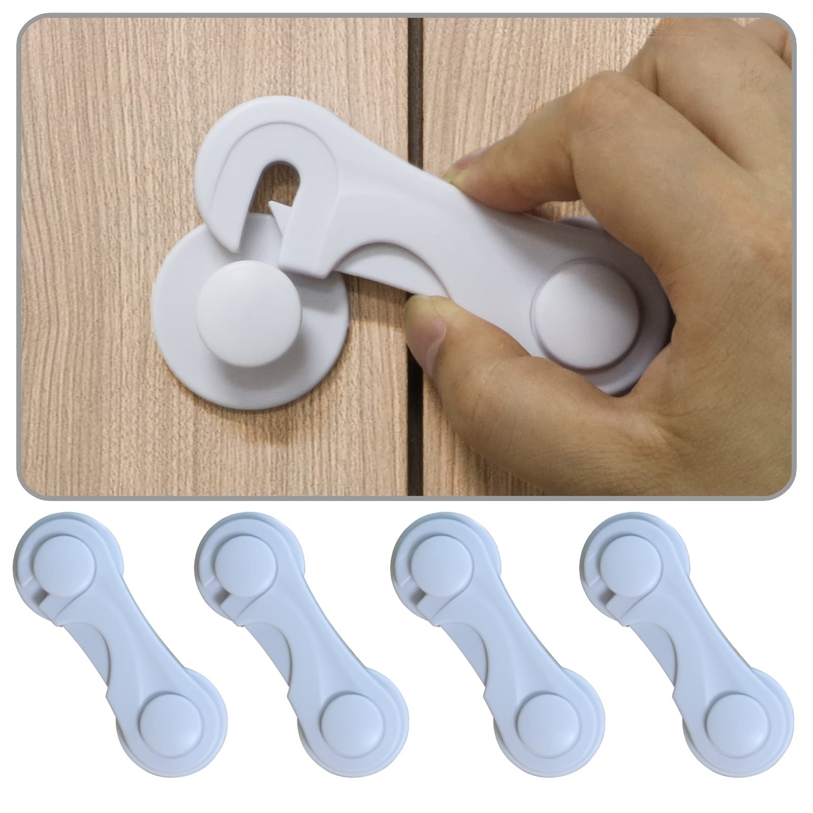 5 Pack Adjustable Drawer Locks - Child Safety Locks for Baby Proofing