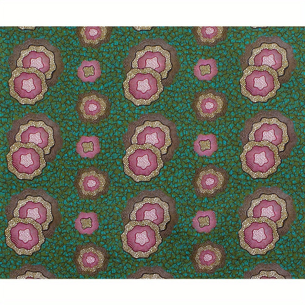 5.49M Polyester African Print Cloth Geometric Pattern Double-sided Print