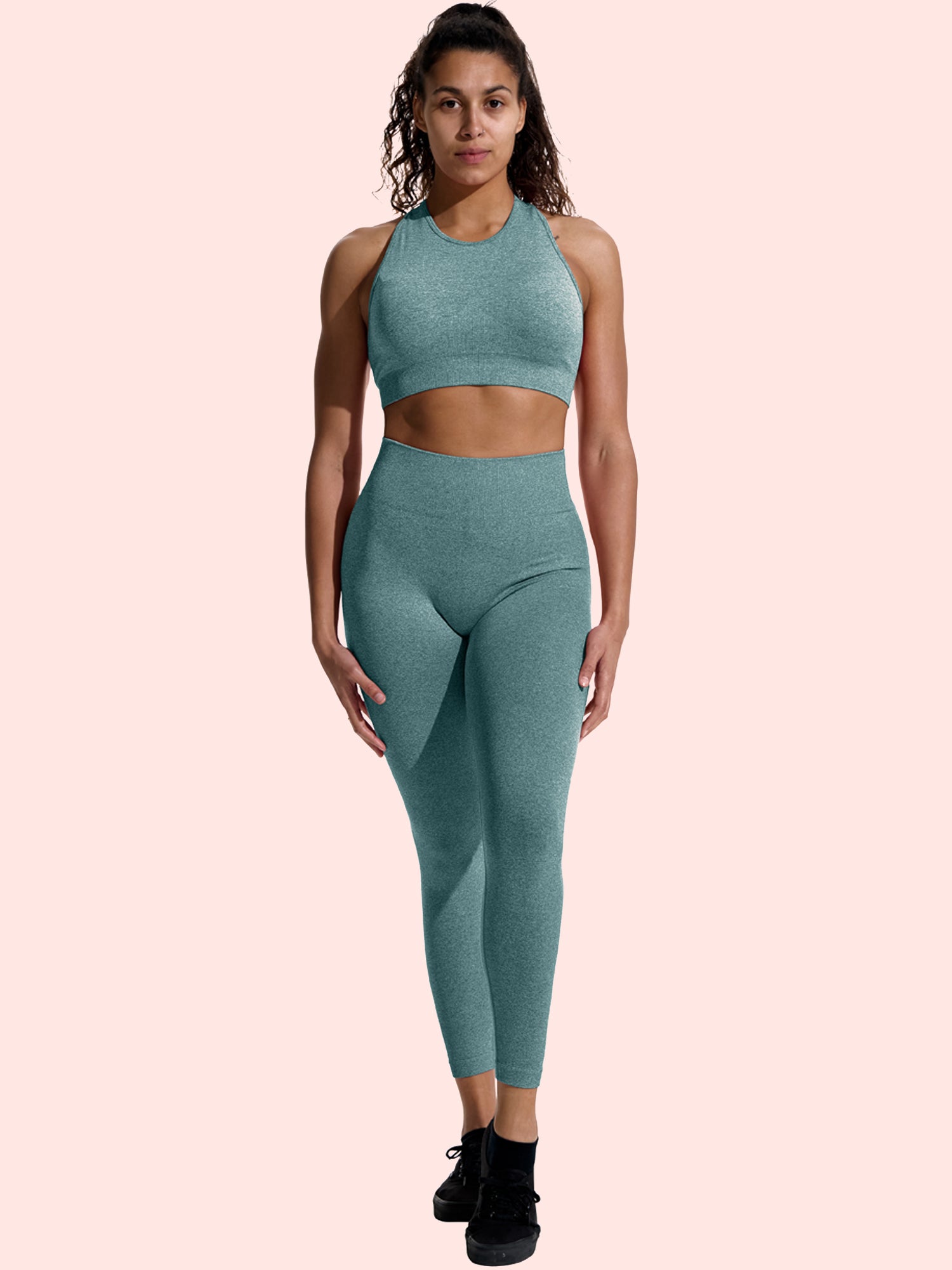 Women's Seamless Yoga Padded Sports Bra & Leggings Set