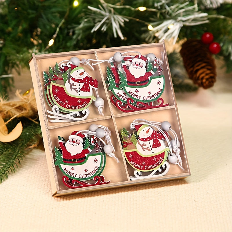 12pcs Snowman Tree Pendants Christmas Home Decor
