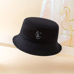 Face Printed Bucket Hat Cotton Basin Hat Breathable Fisherman Cap