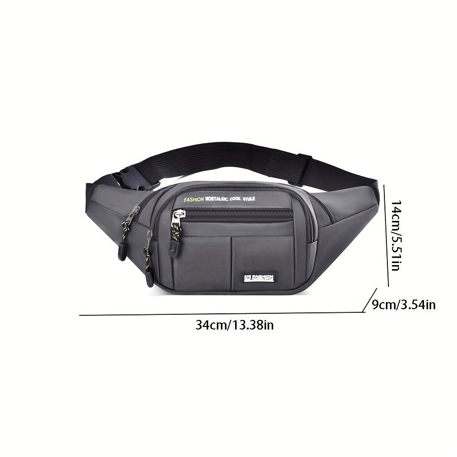 Men's Waist Pack Oxford Cloth Sports Chest Bag Large Capacity Crossbody Backpack