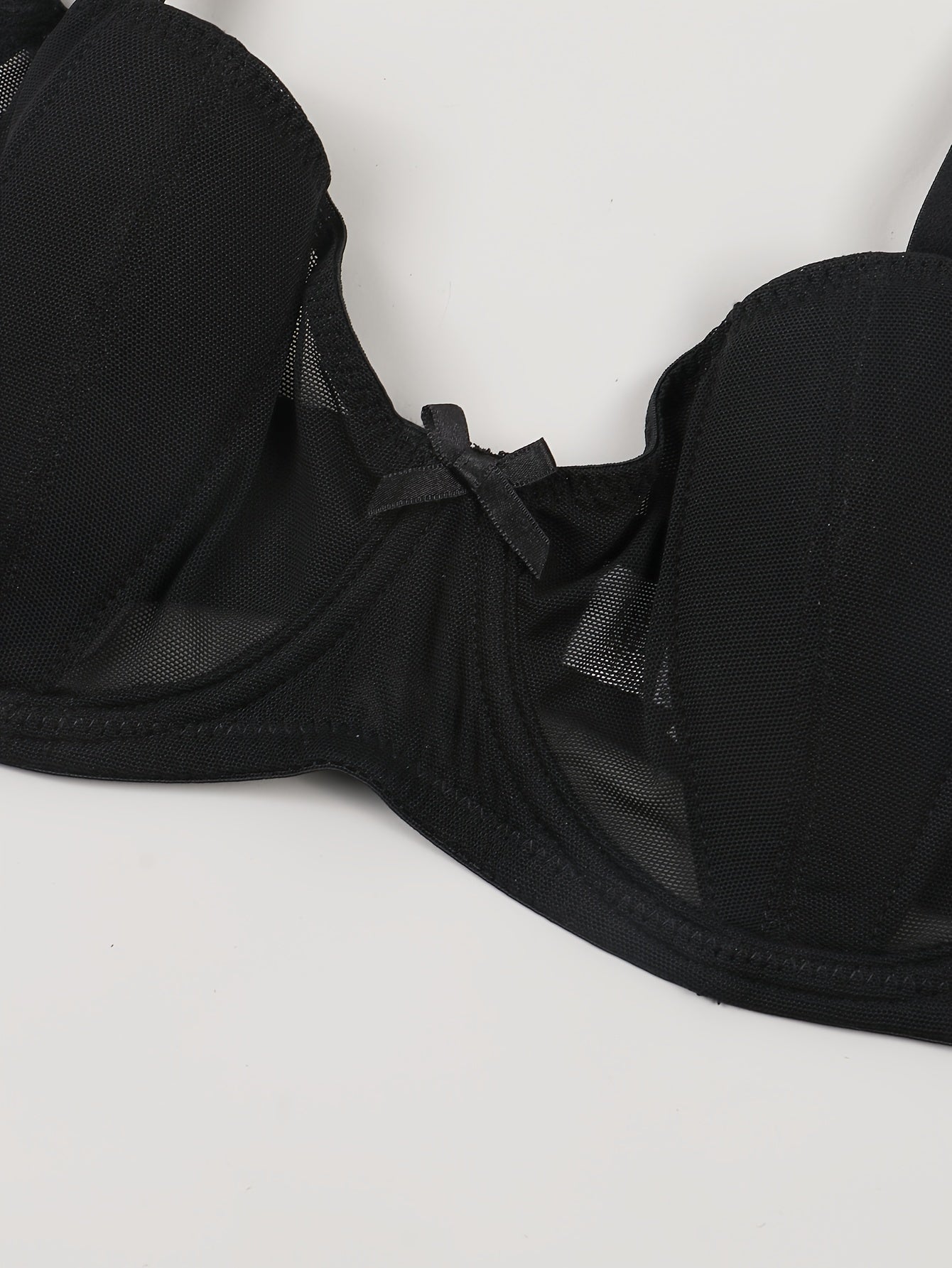 Contrast Mesh Push Up Bra Women's Lingerie