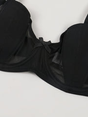 Contrast Mesh Push Up Bra Women's Lingerie