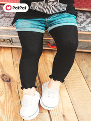 Girls Frill Edges Stretch Legging Pants Skinny Fit Footless Legging Bottoms
