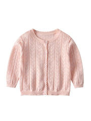 Girls Hollow Out Long Sleeve Button Up Cardigan Baby Kids Clothes