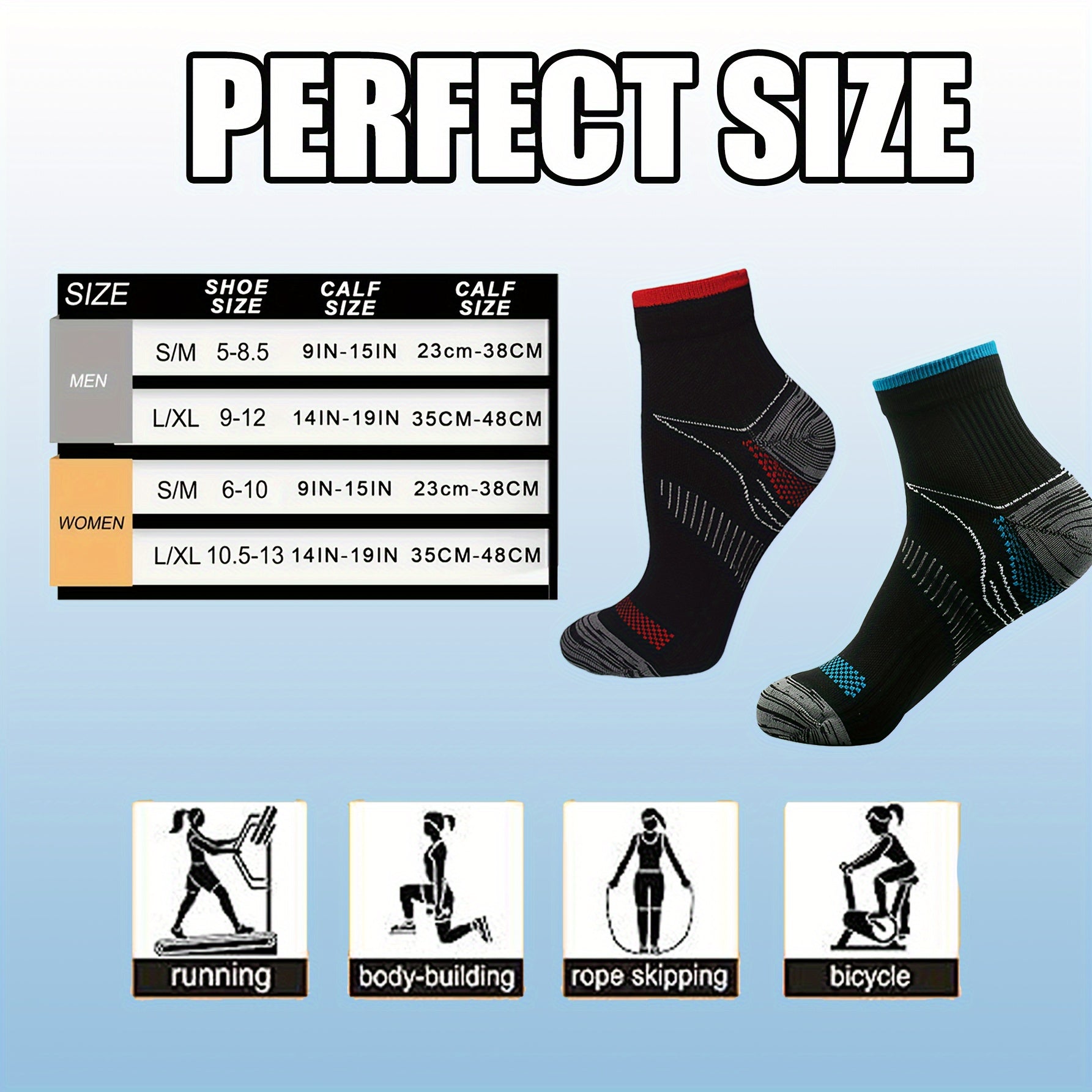 6pairs Sports Compression Socks Arch Support Ankle Socks Women Men