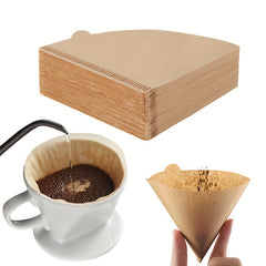 40pcs Cone Coffee Filter Paper Unbleached for Pour Over and Drip C