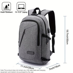 Anti Theft Laptop Backpack with USB Charging Port Slim Waterproof College School