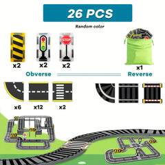 26pcs Magnetic Tiles Road & Train Track Expansion Pack Building Blocks
