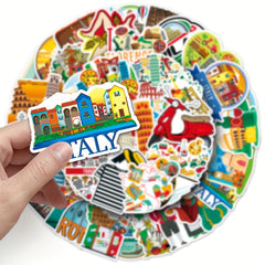 50pcs Italian Landscape Graffiti Stickers DIY Skateboard Notebook Waterproof